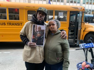 Richard Smith and Julie Floyd, siblings of Ronald Anthony Smith, are calling for justice for their brother, who was killed by the NYPD in April on Eastern Parkway. Photo: Gersh Kuntzman