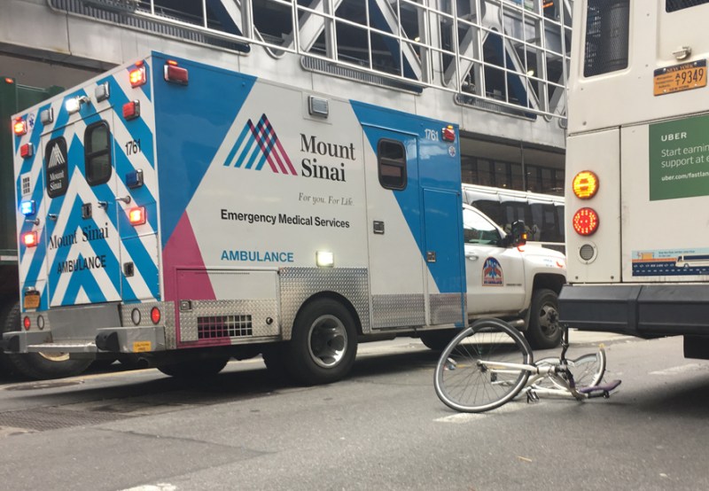 Delivery workers have the most dangerous jobs in town. File photo: Streetsblog