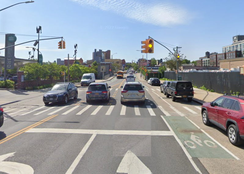 Here's a classic top-of-the-T intersection in front of the Whole Foods in Gowanus. Photo: Google