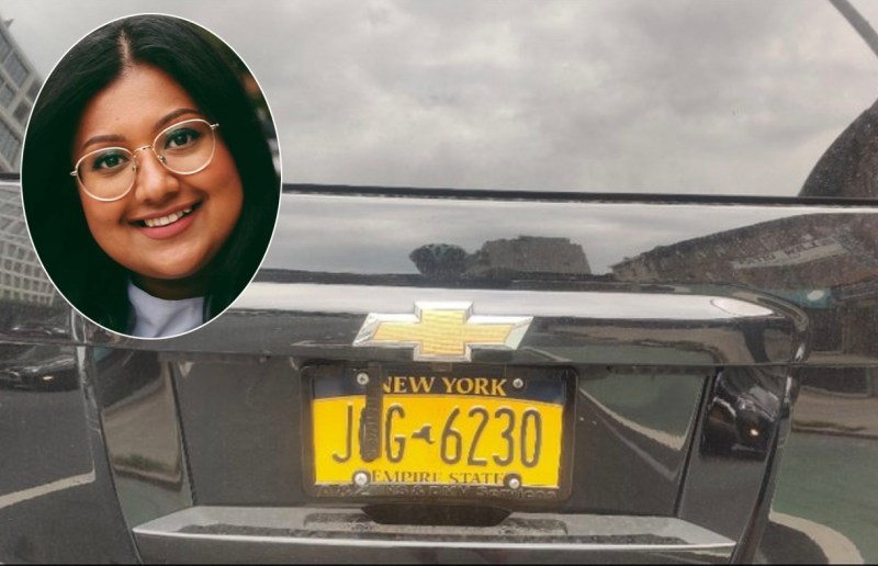 Adam White fixed this plate and was arrested — but Council Member Shahana Hanif called it outrageous. Photo: Adam White