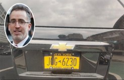 The Brooklyn District Attorney has declined to prosecute attorney Adam White for removing this obstruction from a driver's plate. Photo: Adam White