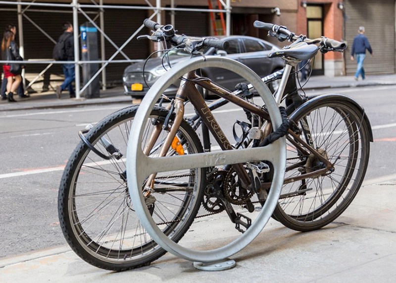 DOT had to pause installing new large hoop bike racks like this after they found rust. Photo DOT