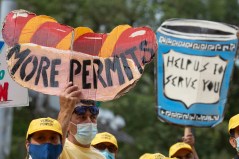 Street vendors rallying for the council's reform package in 2020. Photo: John McCarten, New York City Council