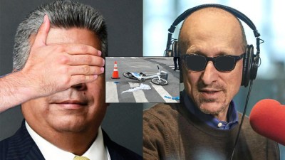 Eric Gonzalez (left) and Brian Lehrer missed a chance to talk seriously about road safety.