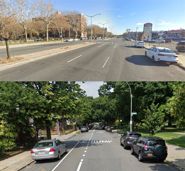 Brooklyn pedestrians were struck late last year at these two dangerous intersections. Photos: Google
