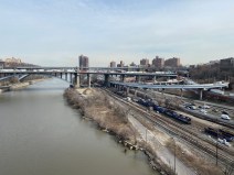 The Harlem River looking north from the High Bridge. Just imagine a greenway here one day. Photo: Kevin Duggan