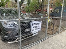 Ocean Parkway was closed off at Avenue R, but there was no safe detour. Photo: Jon Orcutt