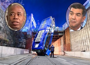 The Department of Transportation under Mayor Eric Adams (left) and Commissioner Ydanis Rodriguez (right) expects it will struggle to hit the targets for new bus lanes set by the Adams campaign and by the city's Streets Plan, sources told Streetsblog.